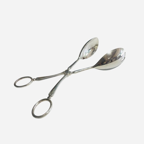 VTG Silver Plate Salad Tongs – Ornate Pastry Server – Elegant Buffet - Picture 2 of 14